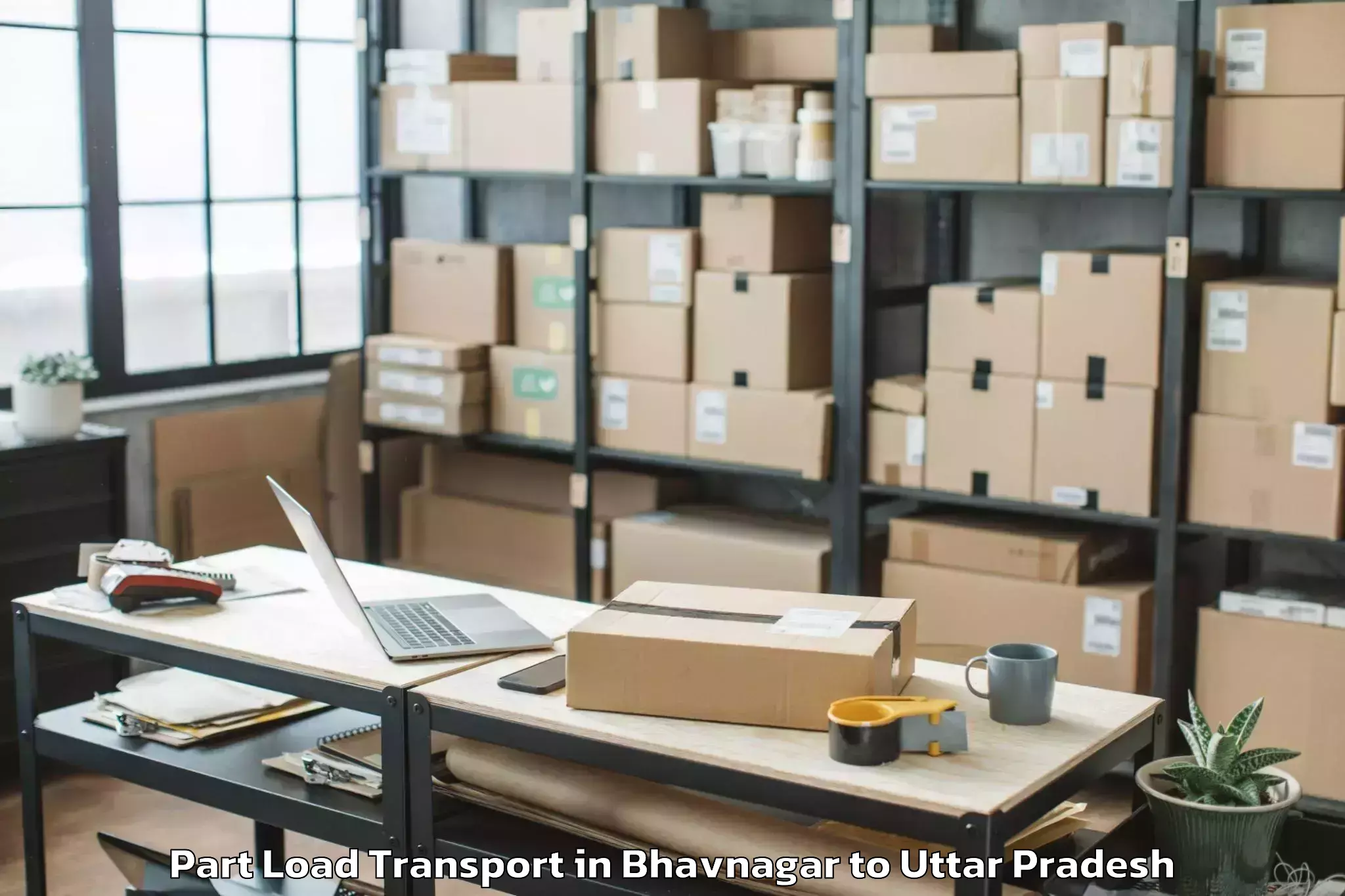 Book Bhavnagar to Lawar Khas Part Load Transport Online